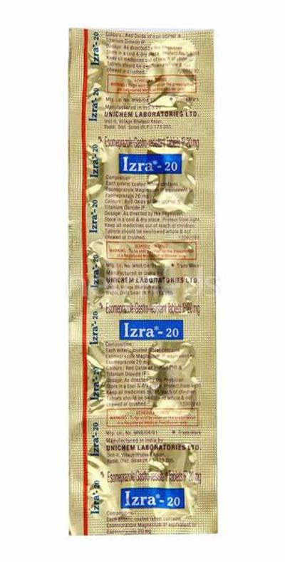 Izra 20mg Tablet 10'S - Ulcer/Reflux/Flatulence-Aaa