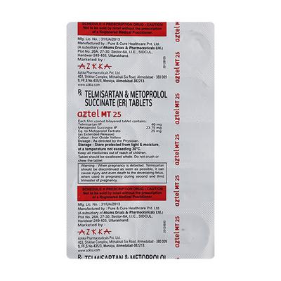 AZTEL MT 25mg Tablet 10's - Hypertension-Ana