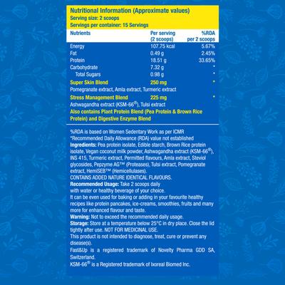 Fast&Up Plant Protein for Women - Unflavoured 450 gm - Protein Drink