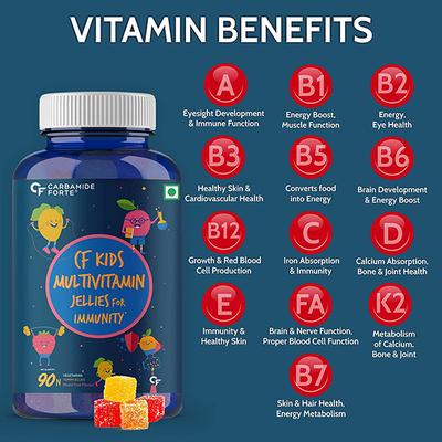 CF Novasules Kids Multivitamins, Prebiotics and Superfood Vegetarian Gummies 90's - Multi-Vitamins