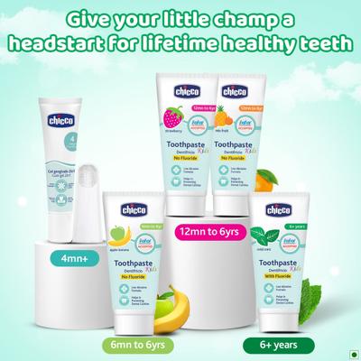 Chicco Toothpaste With Fluoride - Mild Mint (6+ Years) 70 gm - Baby Powder