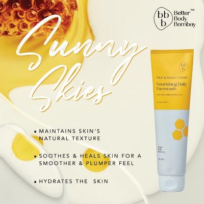BBB Better Body Bombay Nourishing Daily Facewash- Milk & Forest Honey 100 ml - Face Wash & Cleansers