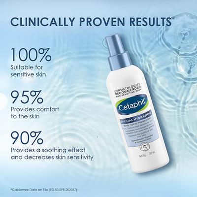 Cetaphil Optimal Hydration Body Spray Moisturizer, Lightweight and Non-Greasy 207 ml - Face Moisturizers