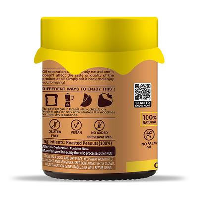 La Americana Gourmet Peanut Unsweetened Butter - Crunchy 350 gm - Nutritional Bars