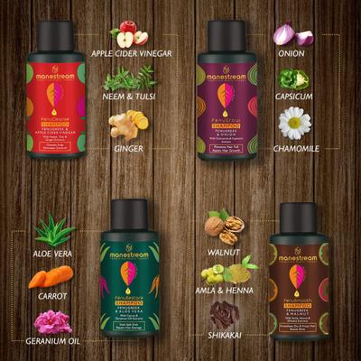 Manestream Hair Treatment Supreme Shampoo Kit (FenuGrow Shampoo 30 ml + FenuSmooth Shampoo 30 ml + FenuRestore Shampoo 30 ml + FenuCleanse Shampoo 30 ml) 1's - Hair Treatment