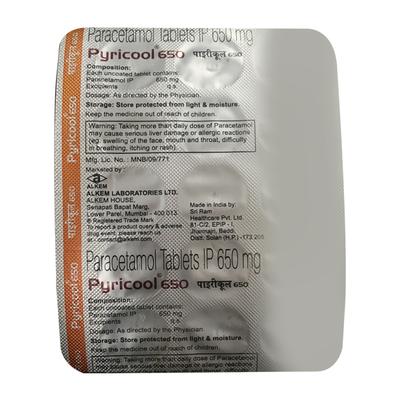 PYRICOOL 650 Tablet 15's - Fever-Ana