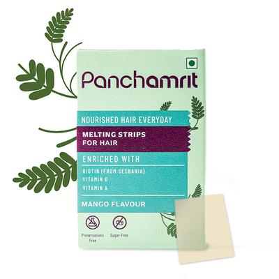 Panchamrit Melting Strips For Hair - Mango Flavour 30's - General Health
