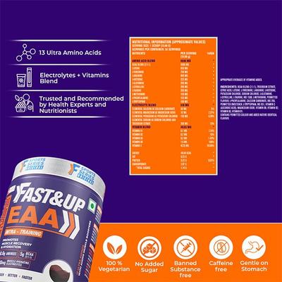 Fast&Up EAA Intra Training Supplement (30 Servings) - Fizzy Cola Flavour 390 g - Workout Essentials