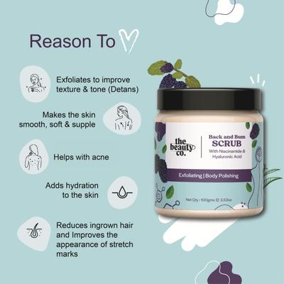 The Beauty Co. Back and Bum Exfoliating Body Polishing Scrub 100 gm - Scrubs & Exfoliants
