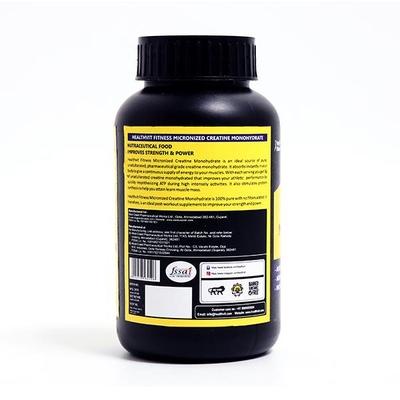 HealthVit Fitness Micronized Creatine Monohydrate Powder - Unflavored 100 gm - Workout Essentials