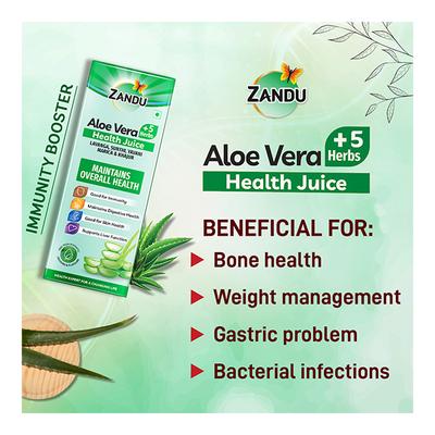 Zandu Aloe Vera + 5 Herbs Health Juice 500 ml - Ayurvedic Juices