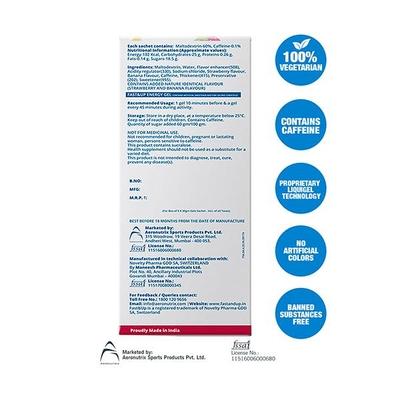 Fast&Up Energy Gel - Strawberry and Banana Flavour (5 x 30 gm) - Energy Drinks