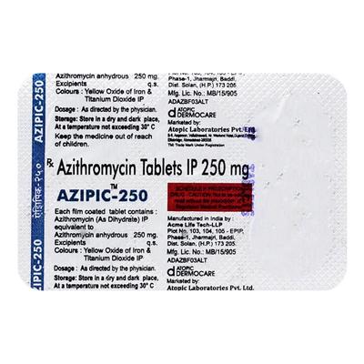 AZIPIC 250mg Tablet 6's - Bacterial Infections-Mac