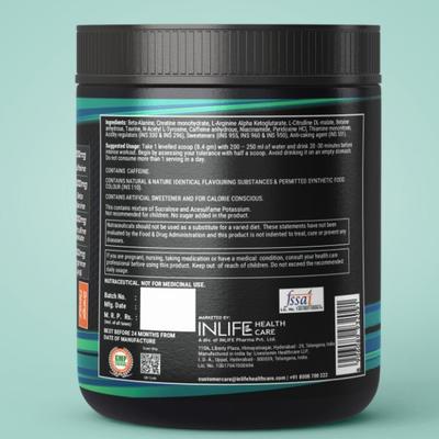 INLIFE Pre Workout Powder - Orange Flavour 200 gm - Energy Drinks