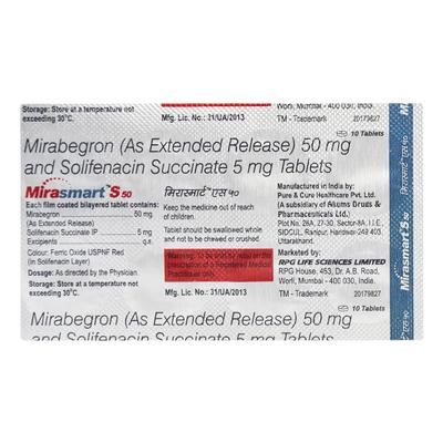 MIRASMART S 50 Tablet 10's - Bladder And Prostate Disorders-Dru