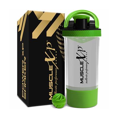 MuscleXP Power XP Gym Shaker - Transparent & Green 700 ml - Workout Essentials