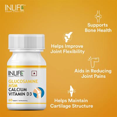 INLIFE Glucosamine MSM Calcium Vitamin D3 Tablets 60's - Multi-Vitamins