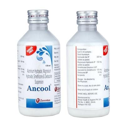 Ancool Sugar Free Suspension Syrup 170ml - Ulcer/Reflux/Flatulence-Aaa