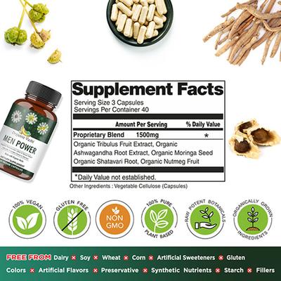 Organic Veda Men Power Veg Capsule 120's - Sexual Healthcare