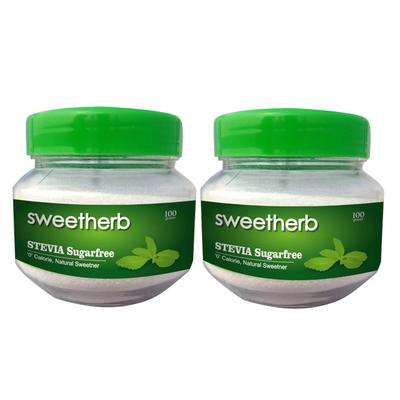 Sweetherb Stevia Sugarfree Powder (Pack of 2 x 100 gm) - Sugar Substitutes (Fitness)