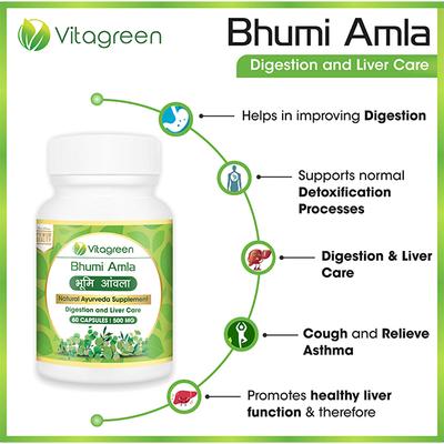 VitaGreen Bhumi Amla Capsules 60's - Herbal Dietary Supplement
