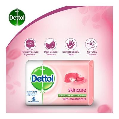Dettol Soap - Skincare (Pack of 4 x 75 gm) - Soaps