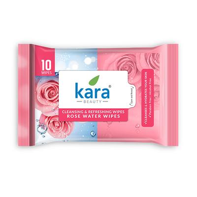 Kara Beauty Cleansing & Refreshing Facial Wipes - Rose Water 10's - Tissues & Wipes
