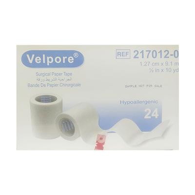 Velpore Surgical Paper Tape (217012 - 0) (1/2 inch x 9.1 mtr) 24's - Bandages & Dressings