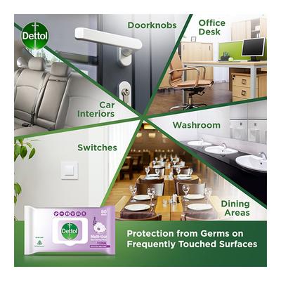 Dettol Multi-Use Skin & Surface Wipes - Floral 80's - Facial Wipes & Tissues