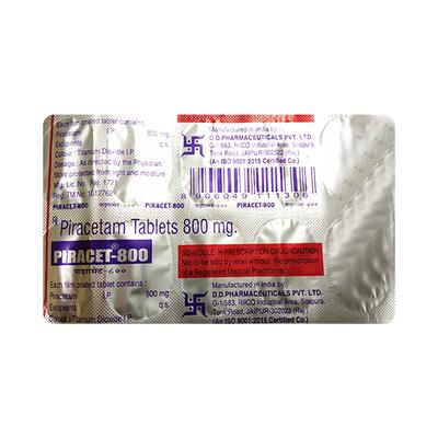 PIRACET 800mg Tablet 10's - Nootropics And Neurotrophics