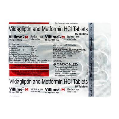 VILTIME M 500mg Tablet 15's - Diabetes-Ant