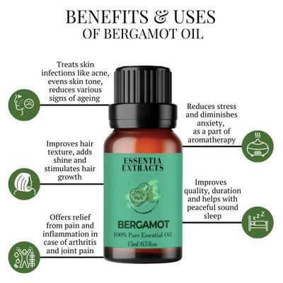 Essentia Extracts Pure Essential Oil - Bergamot 15 ml - Essential Oils