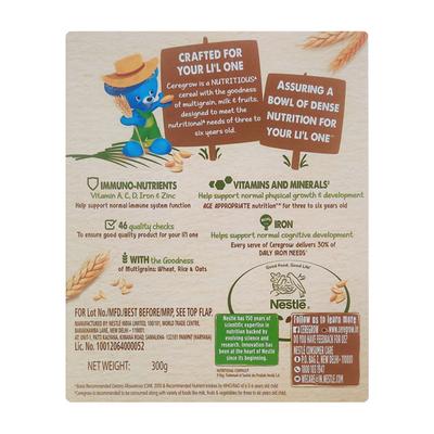Nestle Ceregrow (3-6 years) Multigrain Cereal With Milk & Fruits Powder 300 gm (Refill Pack) - Baby And Infant Supplements