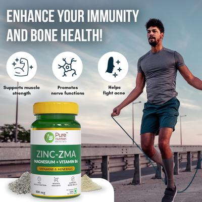 Pure Nutrition Zinc - ZMA Tablet 60's - Calcium And Minerals