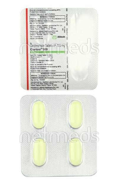 Claribid 500mg Tablet 4'S - Bacterial Infections-Mac