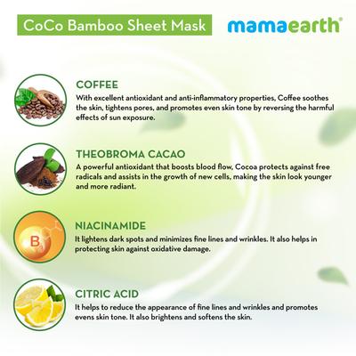 Mamaearth Bamboo Sheet Mask - CoCo 1's - Masks & Peels