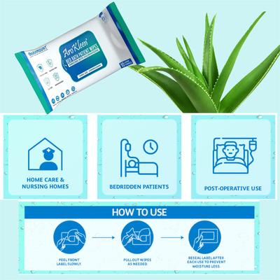 AroKleen Bed Bath Patient Wipes - Chlorhexidine (240 mm x 320 mm) (Pack of 10 x 10's) 1's - Drapes,Caps & Gowns