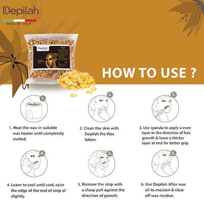 Depilah Brazilian Hot Film Wax - Gold 500 gm - Hair Removal Accessories