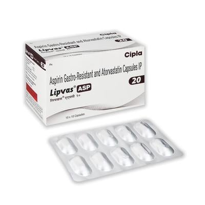 LIPVAS ASP 20 Capsule 10's - Blood Clot-Ant