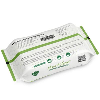 AroKleen Germ Protection Wipes (150 mm x 200 mm) (Pack of 3 x 48's) 1's - Facial Wipes & Tissues
