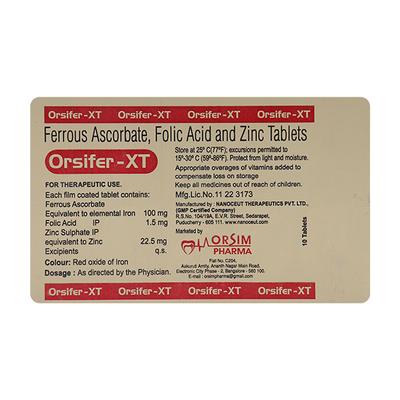 ORSIFER XT Tablet 10's - Iron Supplement/Anaemia-Vma