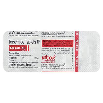 TORSALT 40 Tablet 10's - Hypertension-Diu