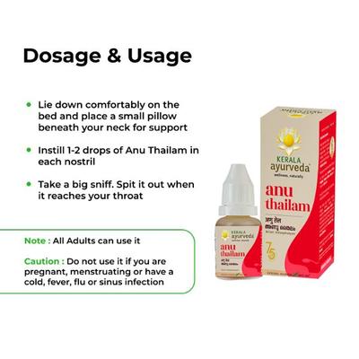 Kerala Ayurveda Anu Thailam 10 ml - Speciality Medicines