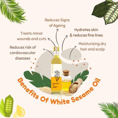 Essentia Extracts Pure Cold Pressed Oil - White Sesame (Pack of 2 x 500 ml) 1's - Massage Oils