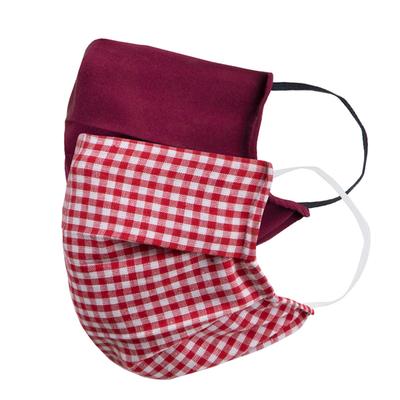 Faballey Plaid 2 Ply Pleated Reusable Mask Set (2 Pcs) - Face Mask