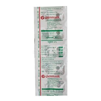 Glucar 25mg Tablet 10'S - Diabetes-Ant