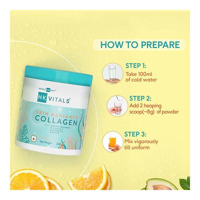 HK Vitals Marine Collagen Supplement (Orange) 200 gm - Hair & Skin
