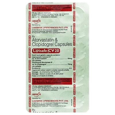 LIPISAFE CV 20mg Capsule 10's - High Cholesterol-Dys