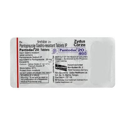 Pantodac 20mg Tablet 10'S - Ulcer/Reflux/Flatulence-Aaa