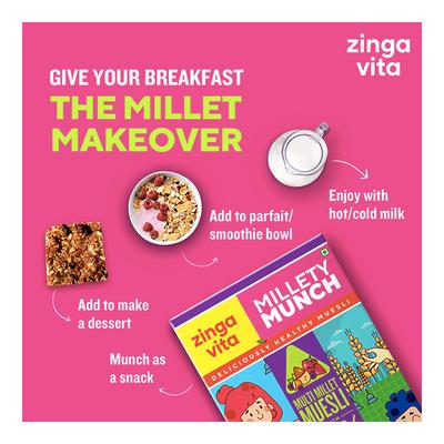 Zingavita Muesli - Millety Munch 375 gm - Nutritional Bars